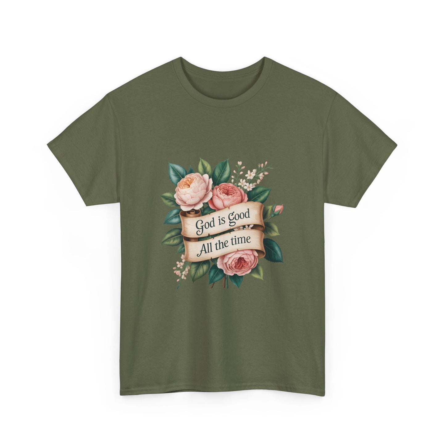 Floral "God is Good All the Time" T‑Shirt