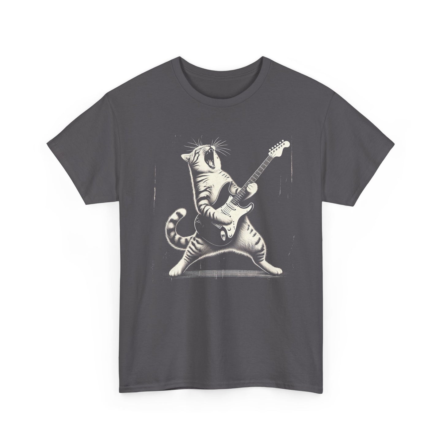 Cat Rocker T-Shirt — Guitar Playing Cat Vintage Band Tee