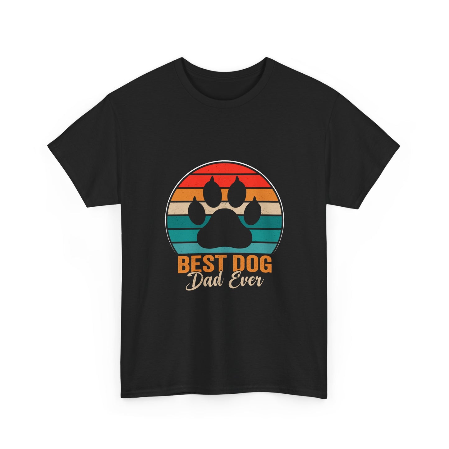 Best Dog Dad Ever T-Shirt — Retro Paw Print Tee for Dog Lovers