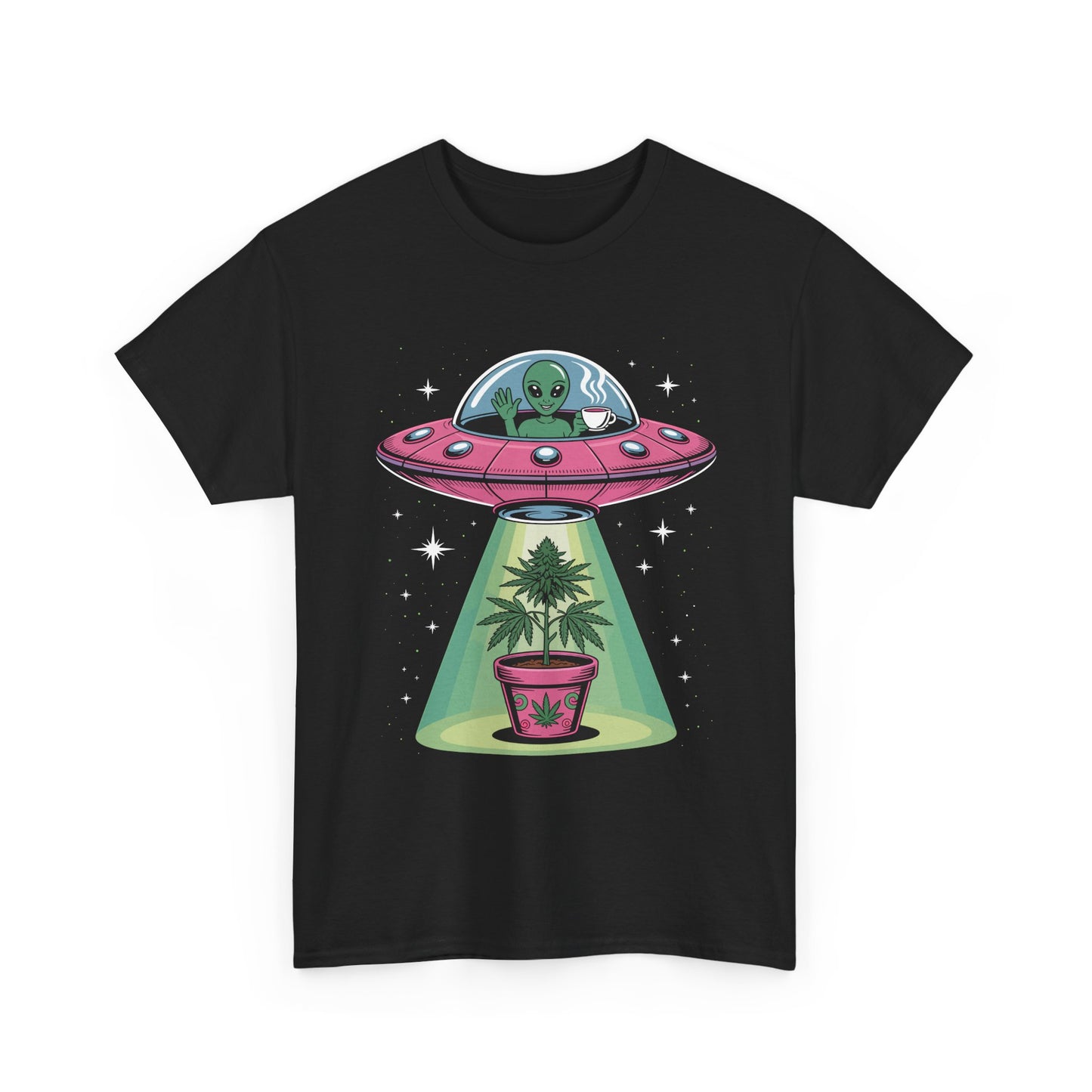 Alien UFO Plant Tee — Cute Extraterrestrial Plant Abduction Graphic T-Shirt