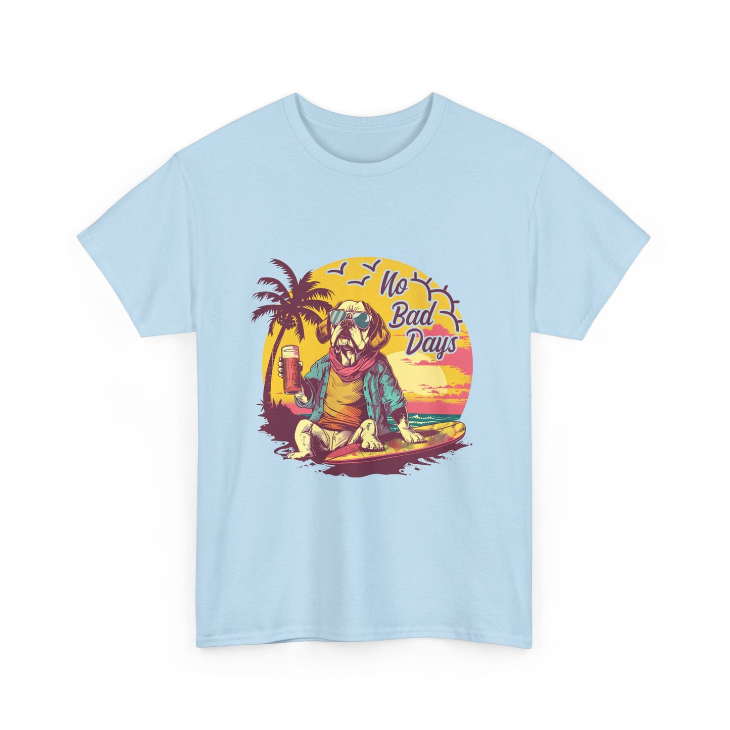 T-Shirt — "No Bad Days" Surf Sloth Retro Beach Tee