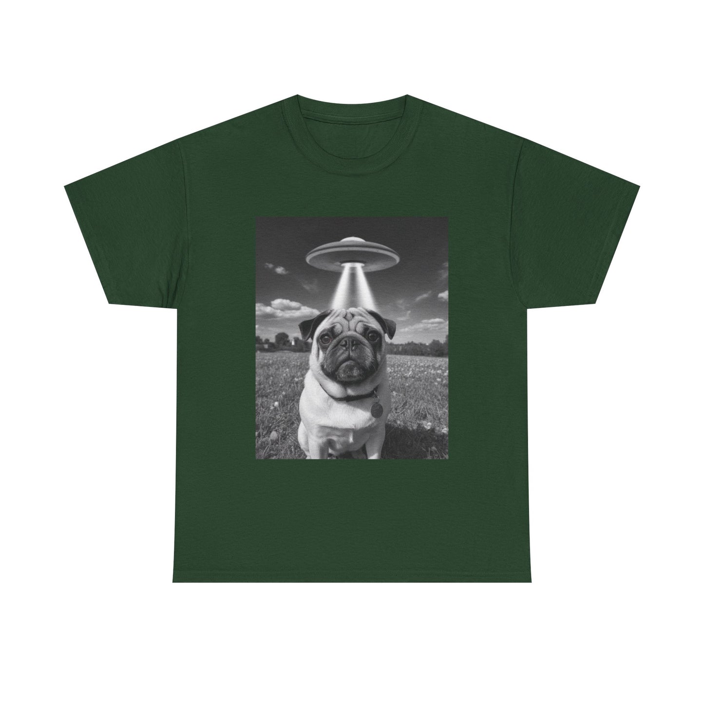 Pug Abduction Tee - Funny UFO Dog Graphic Shirt