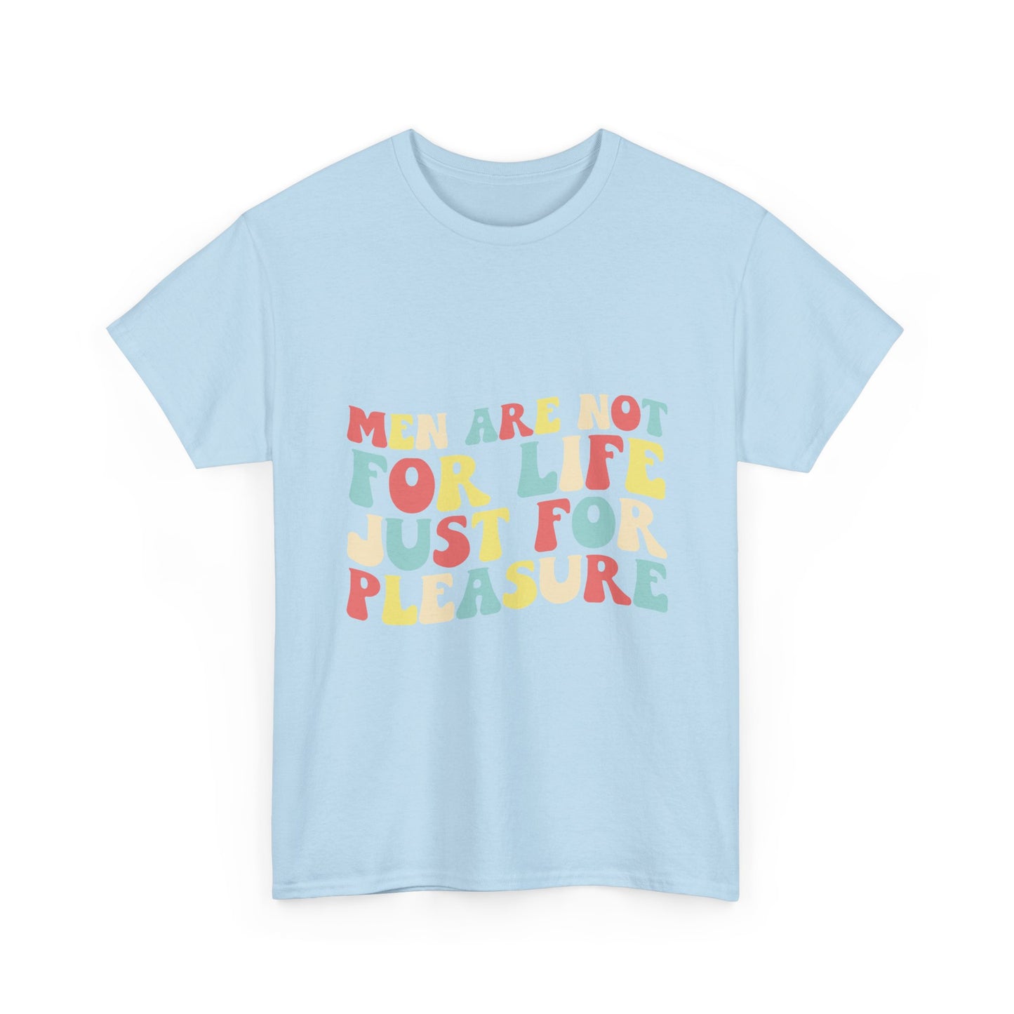 T-Shirt — "Men Are Not For Life Just For Pleasure" Retro Colorblock Graphic Tee