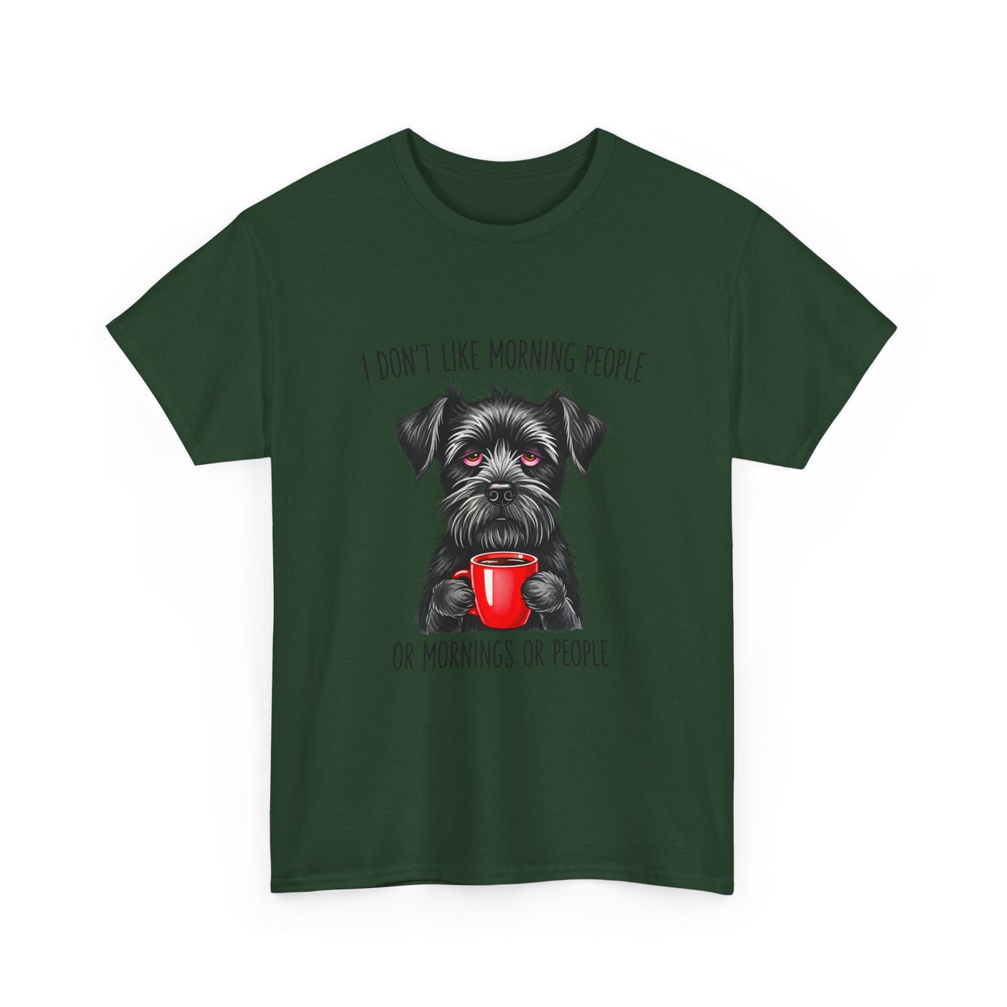 Schnauzer Coffee Tee — "I Don't Like Morning People" Graphic T-Shirt