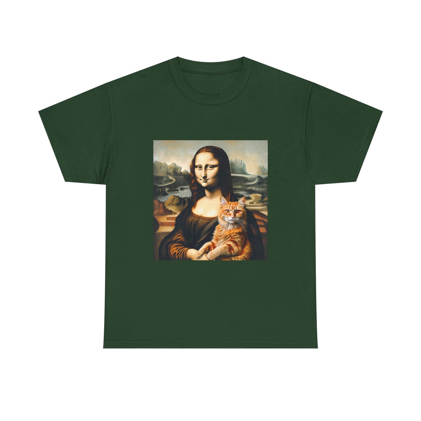 T-Shirt — Mona Lisa Holding a Cat Graphic Tee