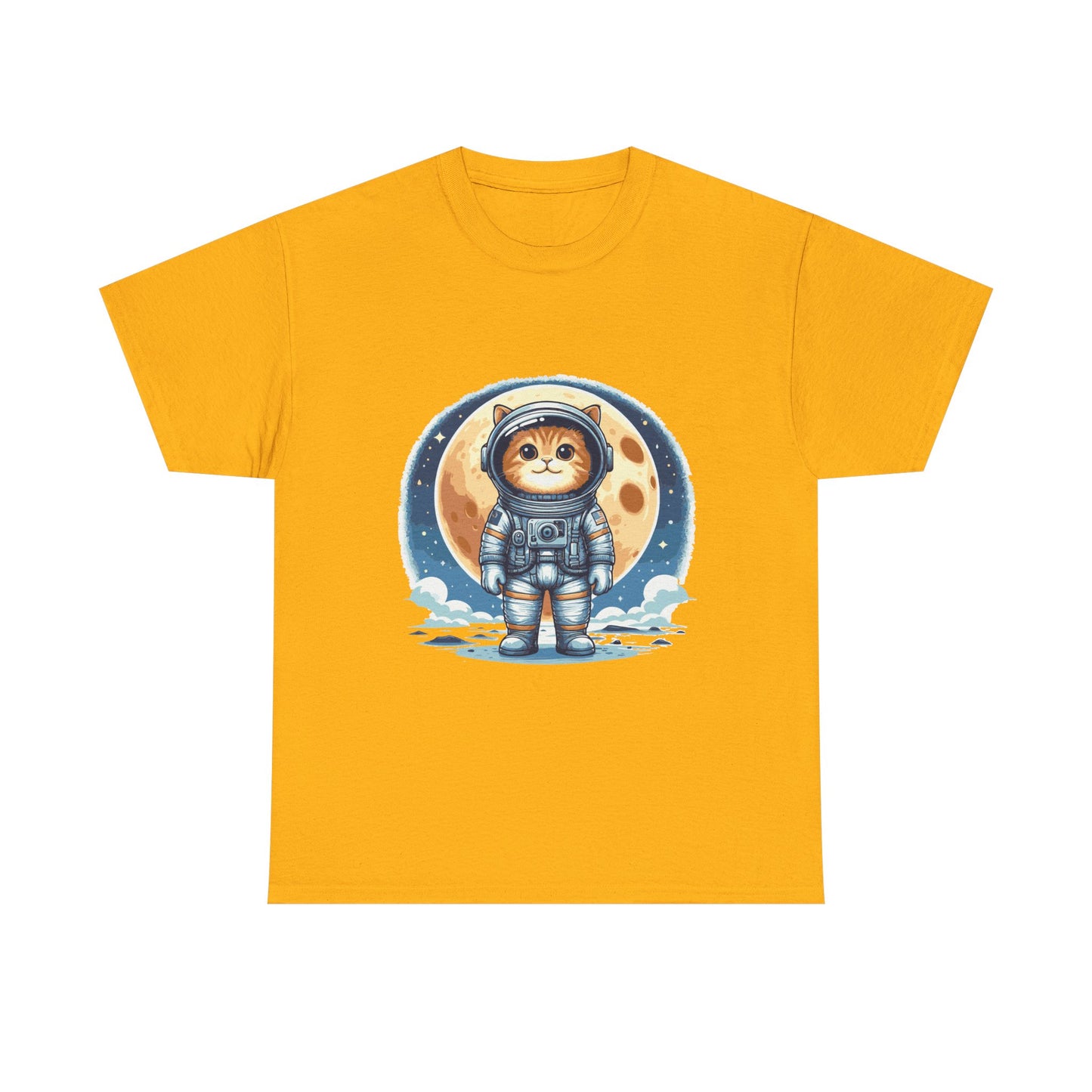 Astronaut Cat T-Shirt – Cute Space Kitty Tee with Moon