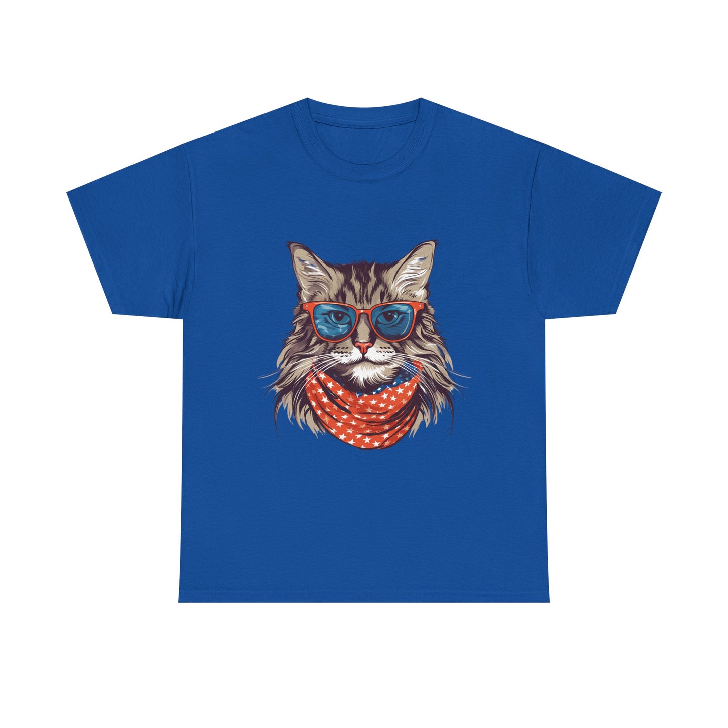 Cat with Sunglasses & Bandana T-Shirt — Cool Retro Cat Graphic Tee
