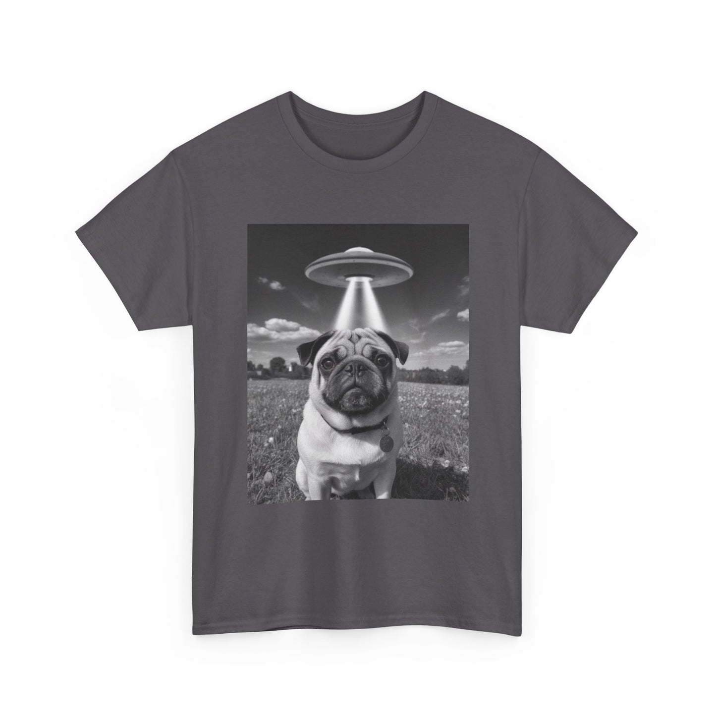 Pug Abduction Tee - Funny UFO Dog Graphic Shirt