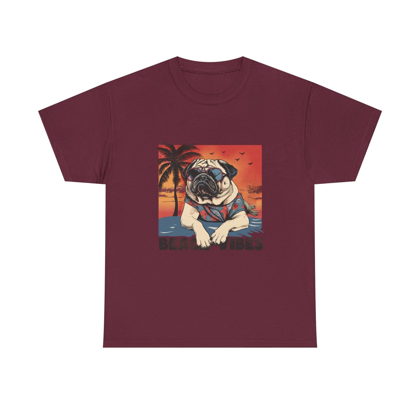 Beach Vibes Pug T‑Shirt