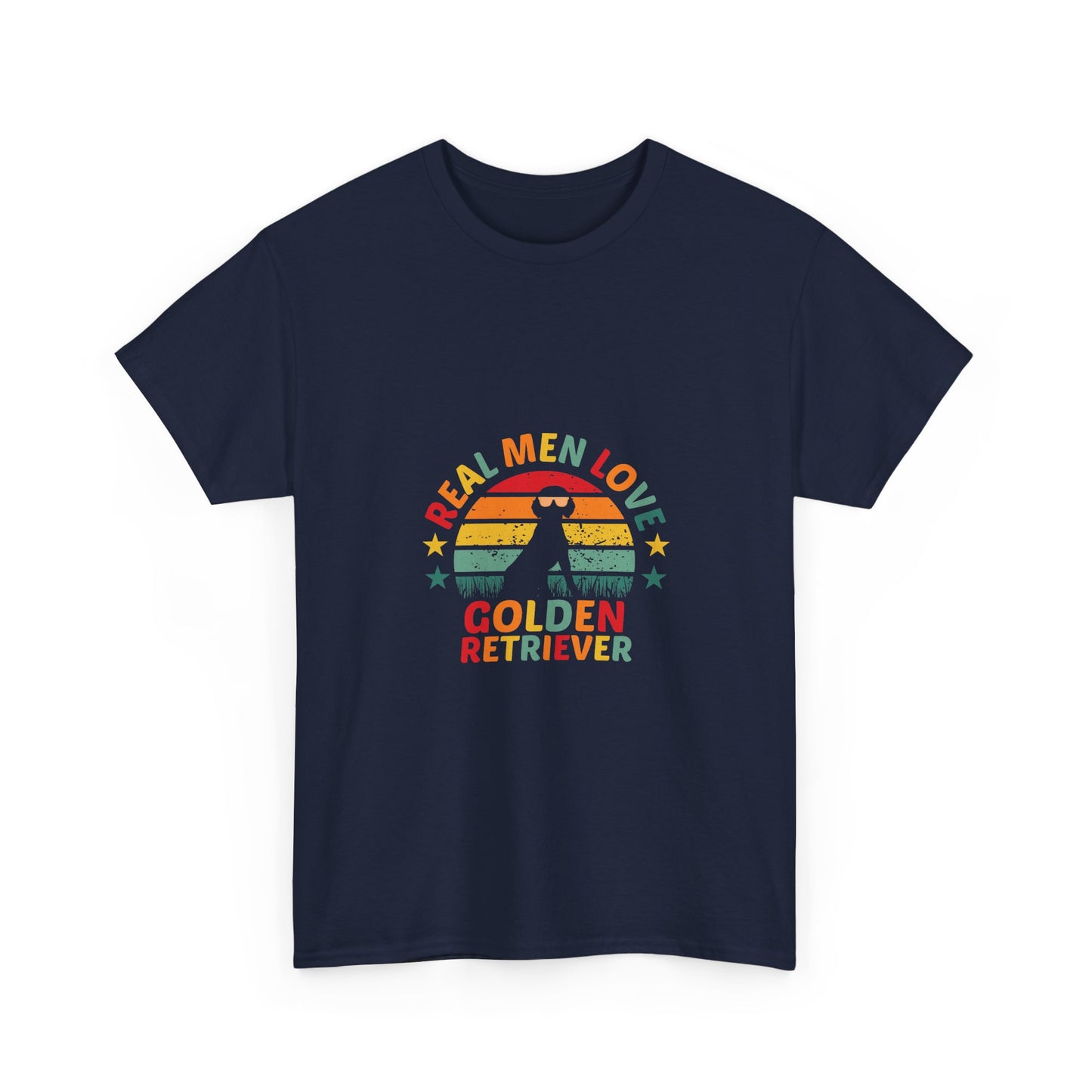 T-Shirt — "Real Men Love Golden Retriever" Retro Dog Tee