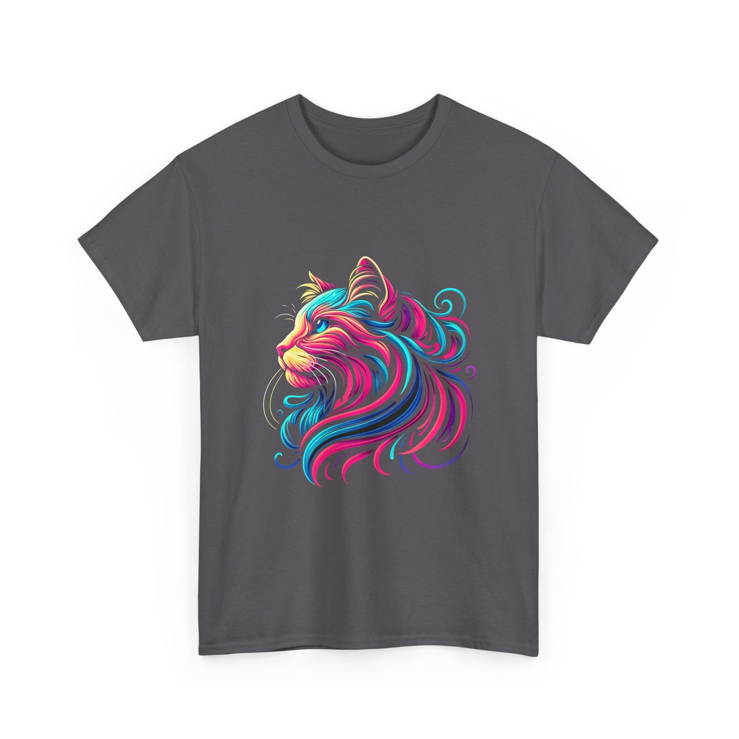 Colorful Cat Portrait T-Shirt — Vibrant Whimsical Feline Tee