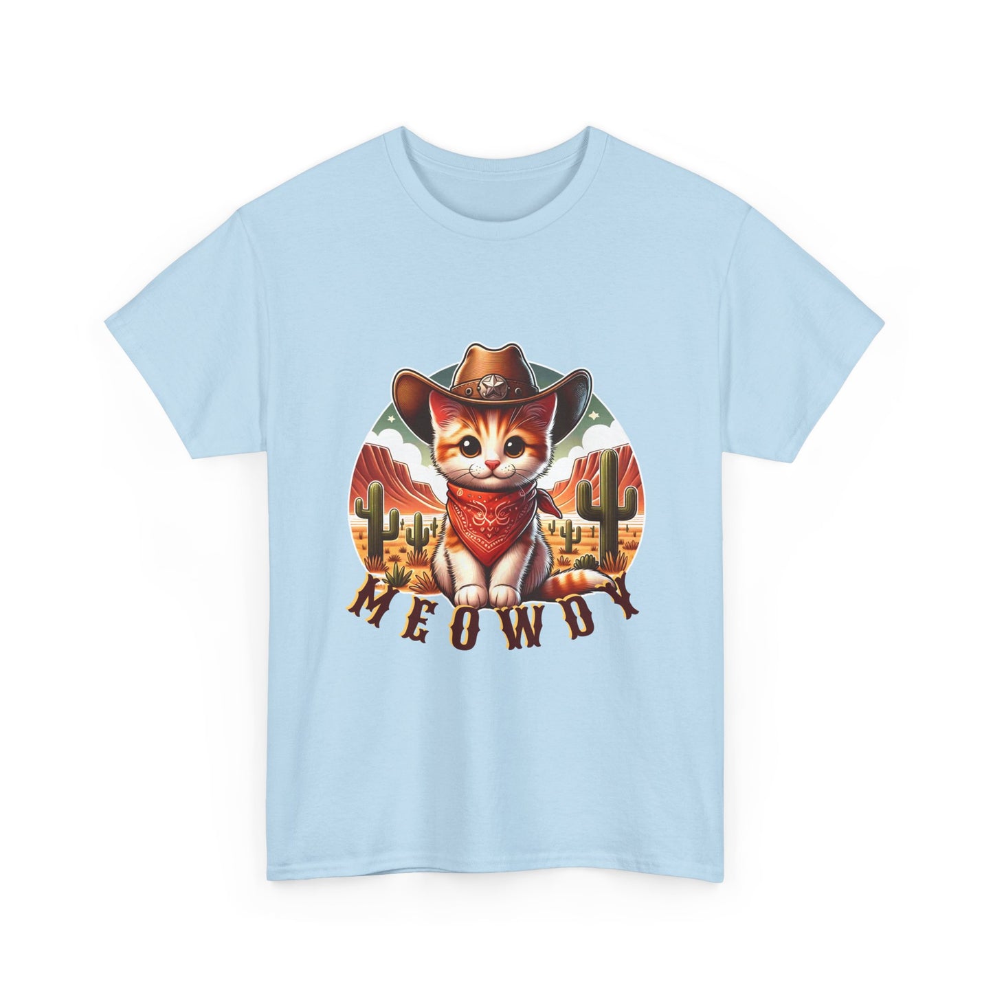 Cat Cowboy Tee — "Meowdy" Western Kitten Graphic T-Shirt