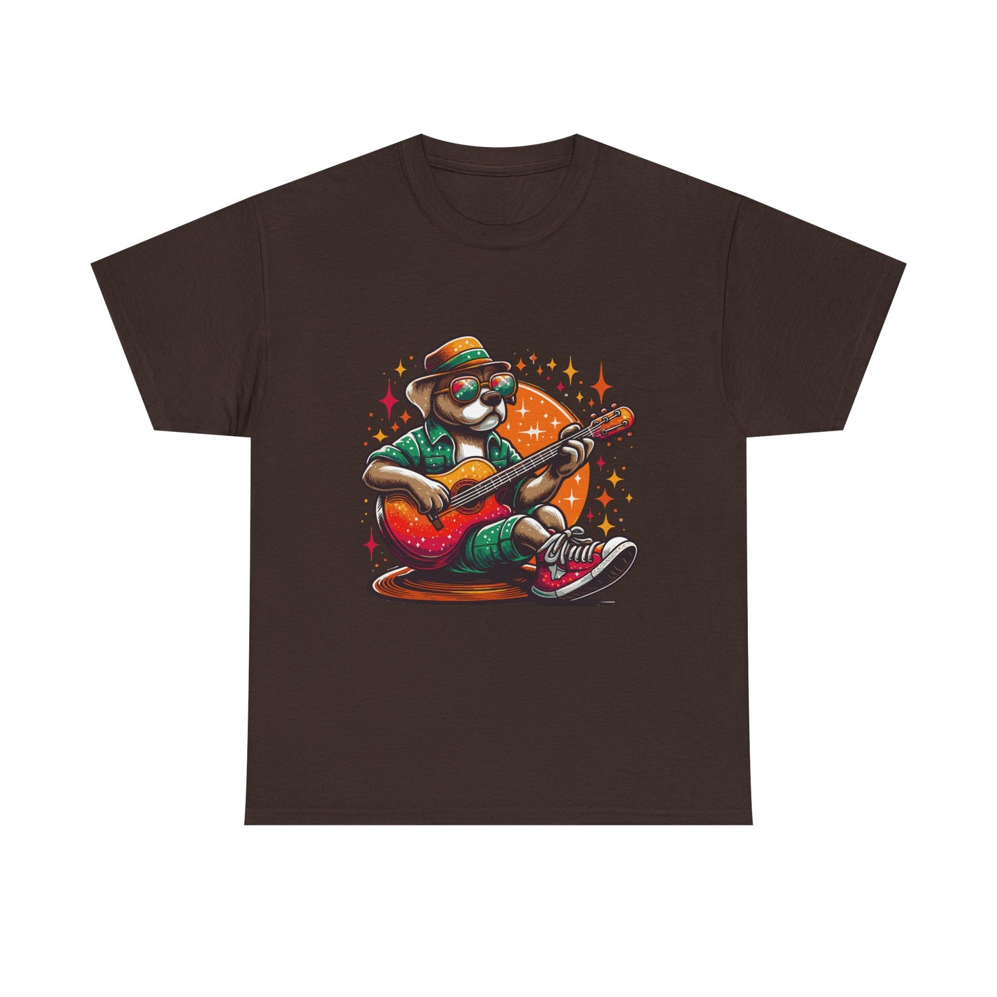 Dog Playing Guitar T‑Shirt — Retro Chill Music Tee for Guitar Lovers