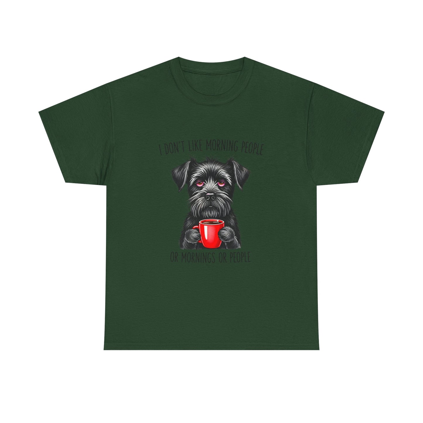 Schnauzer Coffee Tee — "I Don't Like Morning People" Graphic T-Shirt