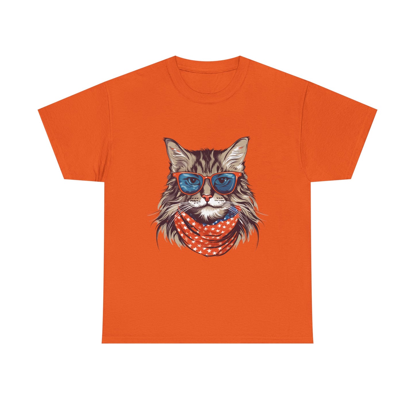 Cat with Sunglasses & Bandana T-Shirt — Cool Retro Cat Graphic Tee