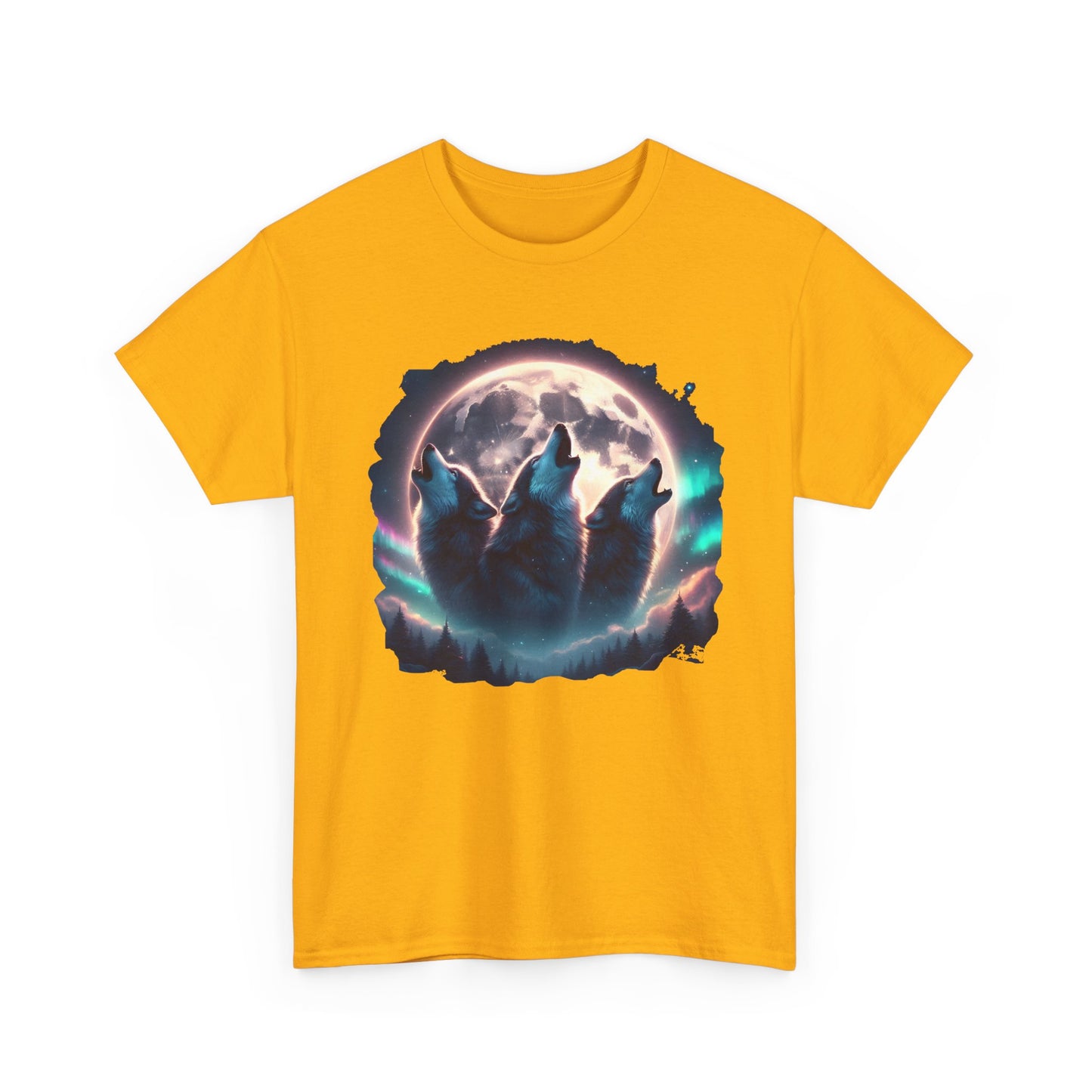 Wolf Moon T-Shirt — Howling Wolves Silhouette at Full Moon Graphic Tee