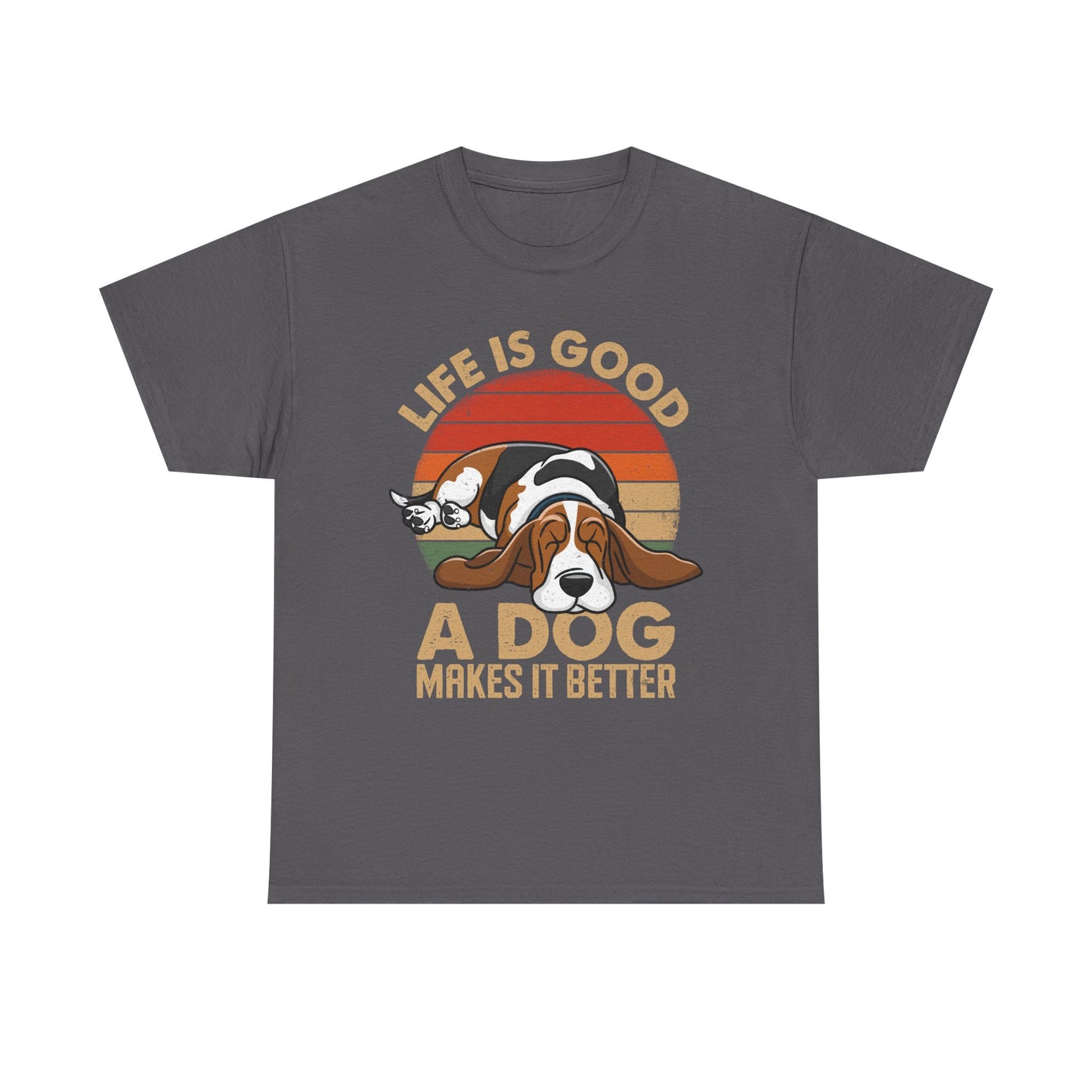 Life Is Good "A Dog Makes It Better" T-Shirt — Cute Retro Dog Lover Tee