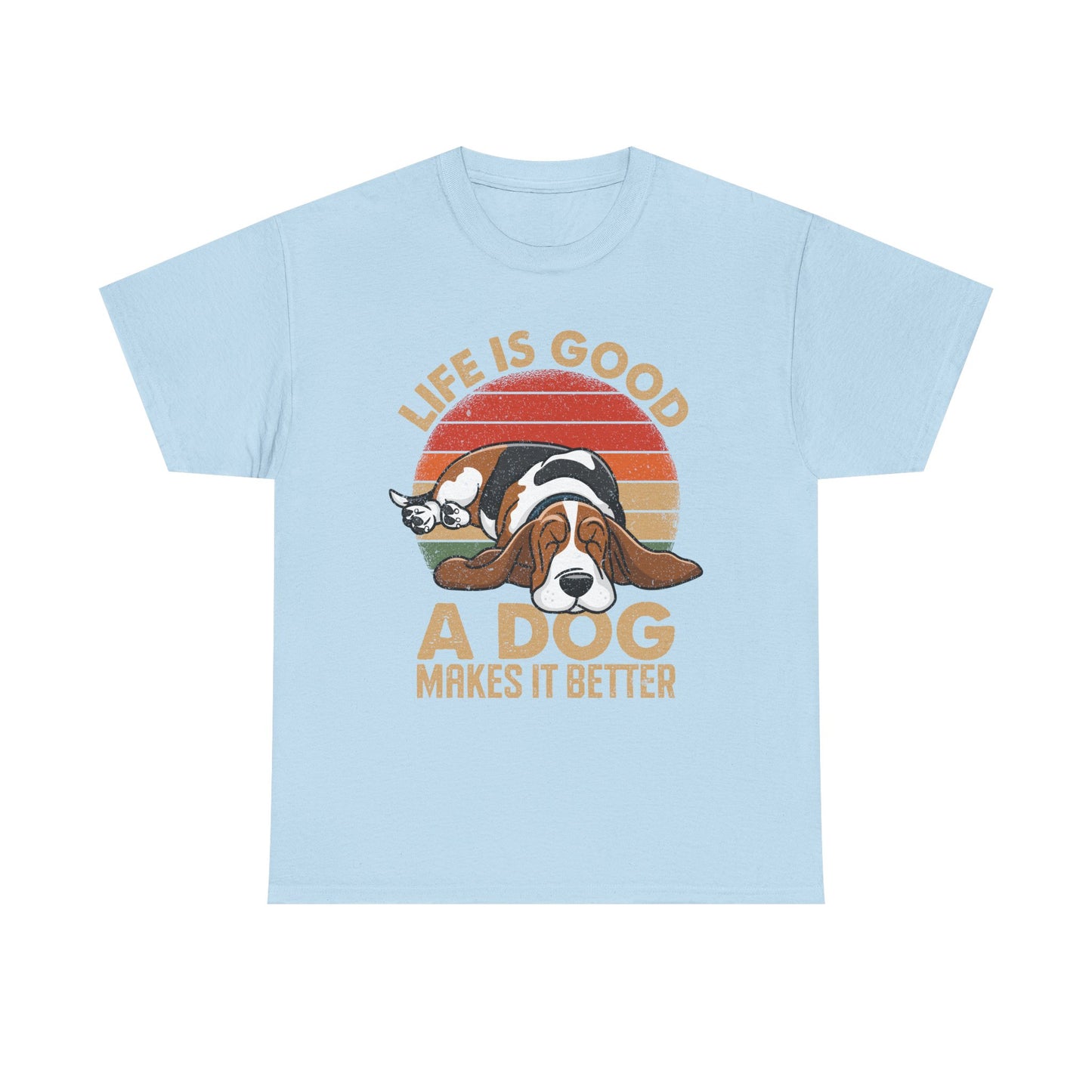 Life Is Good "A Dog Makes It Better" T-Shirt — Cute Retro Dog Lover Tee
