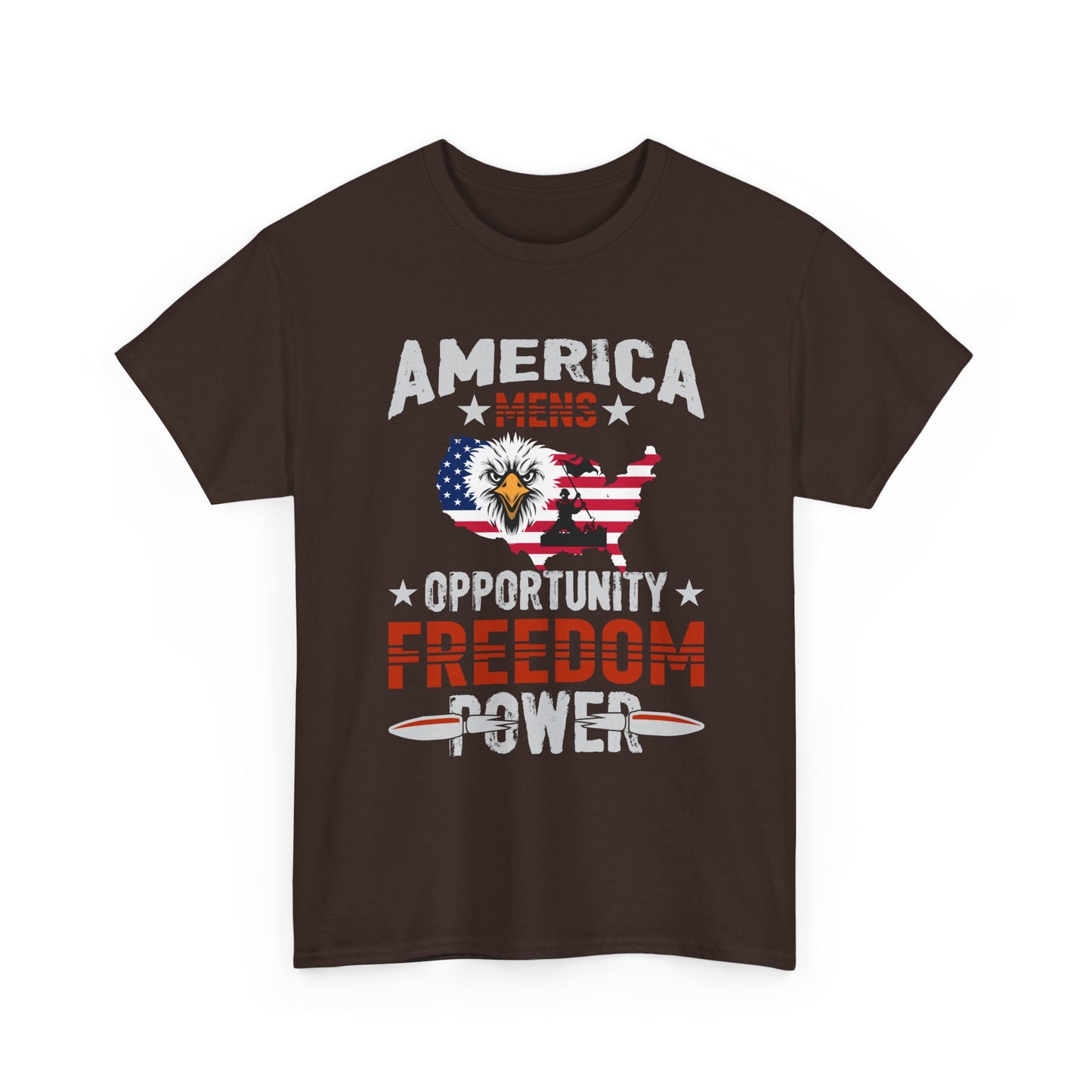 Freedom Power Patriotic T‑Shirt — America Opportunity & Veterans Flag Design