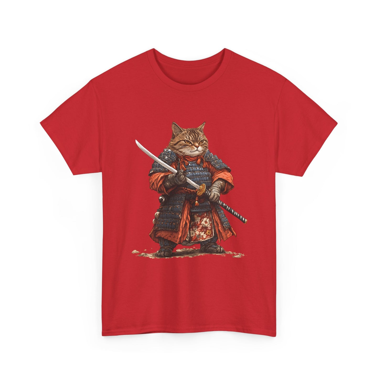 Samurai Cat T-Shirt – Warrior Tabby Graphic Tee