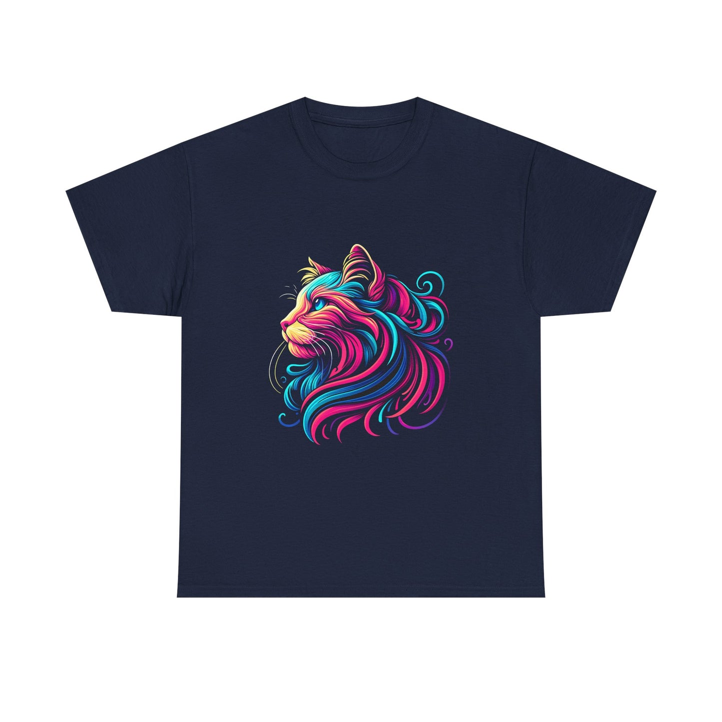 Cat T-Shirt — Colorful Swirl Cat Art Tee