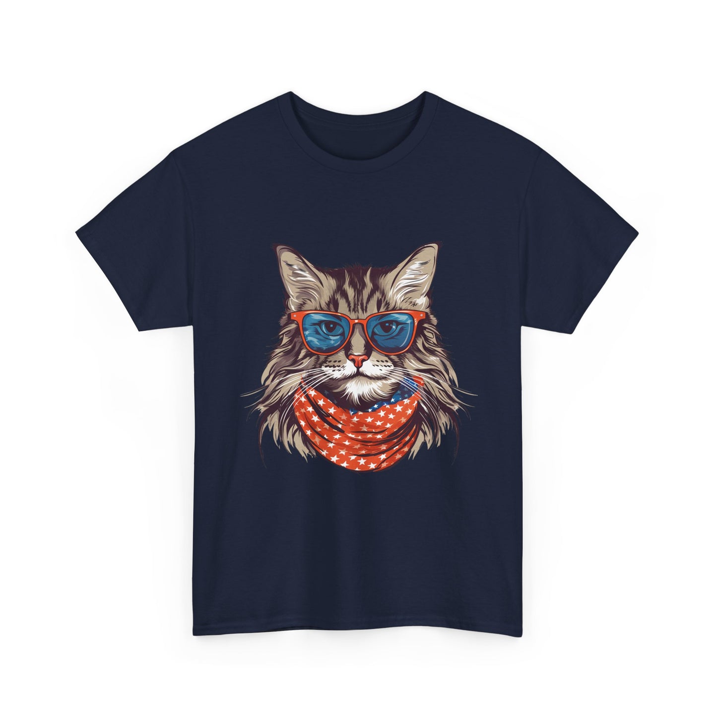 Cat with Sunglasses & Bandana T-Shirt — Cool Retro Cat Graphic Tee