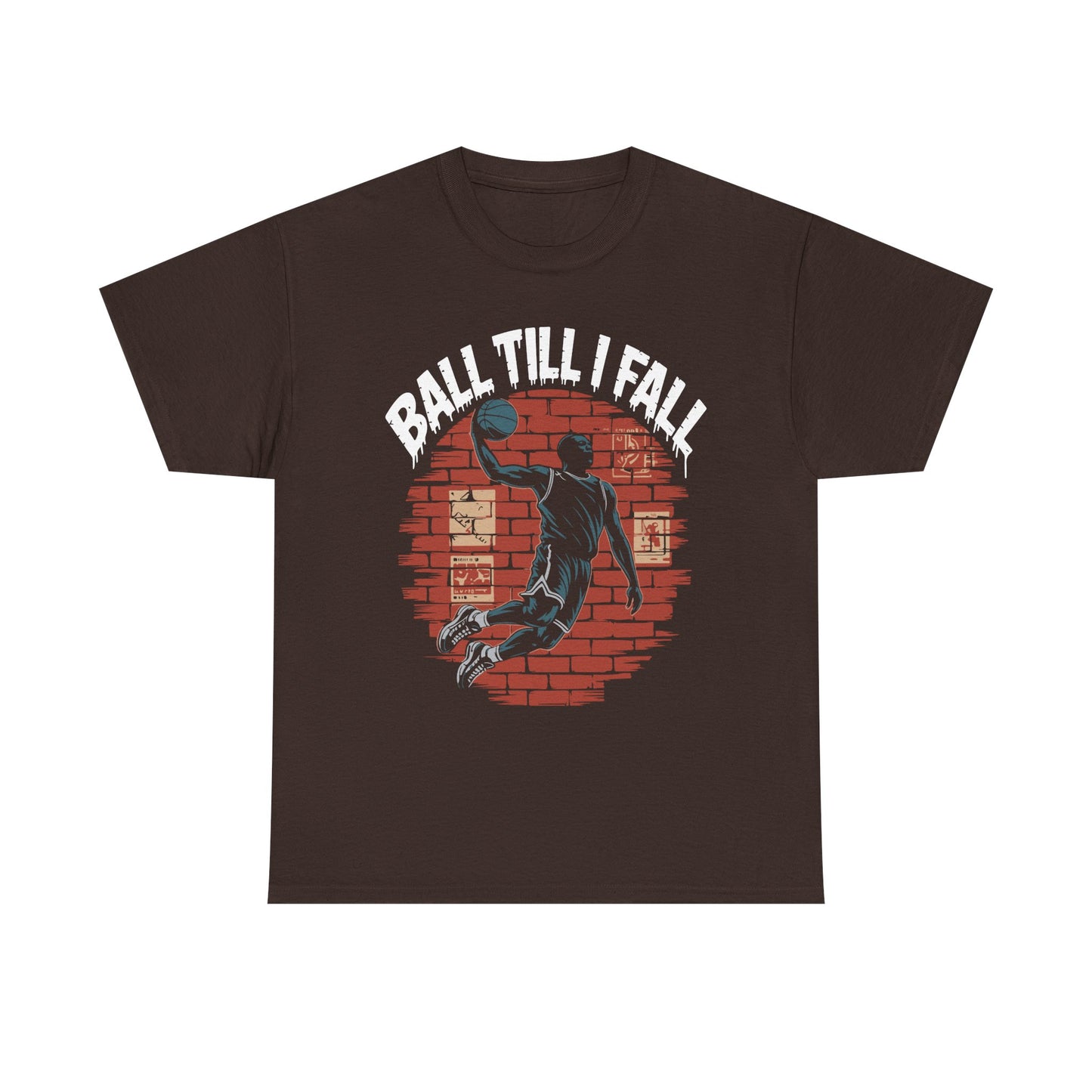 Basketball 'Ball Till I Fall' Tee — Vintage Brick Dunk Graphic T-Shirt