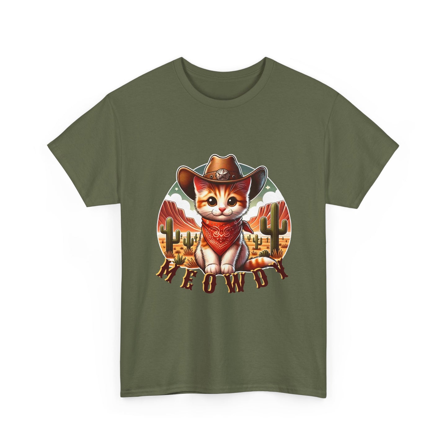 Cat Cowboy Tee — "Meowdy" Western Kitten Graphic T-Shirt