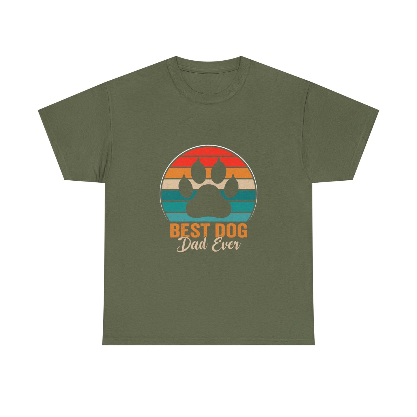 Best Dog Dad Ever T-Shirt — Retro Paw Print Tee for Dog Lovers