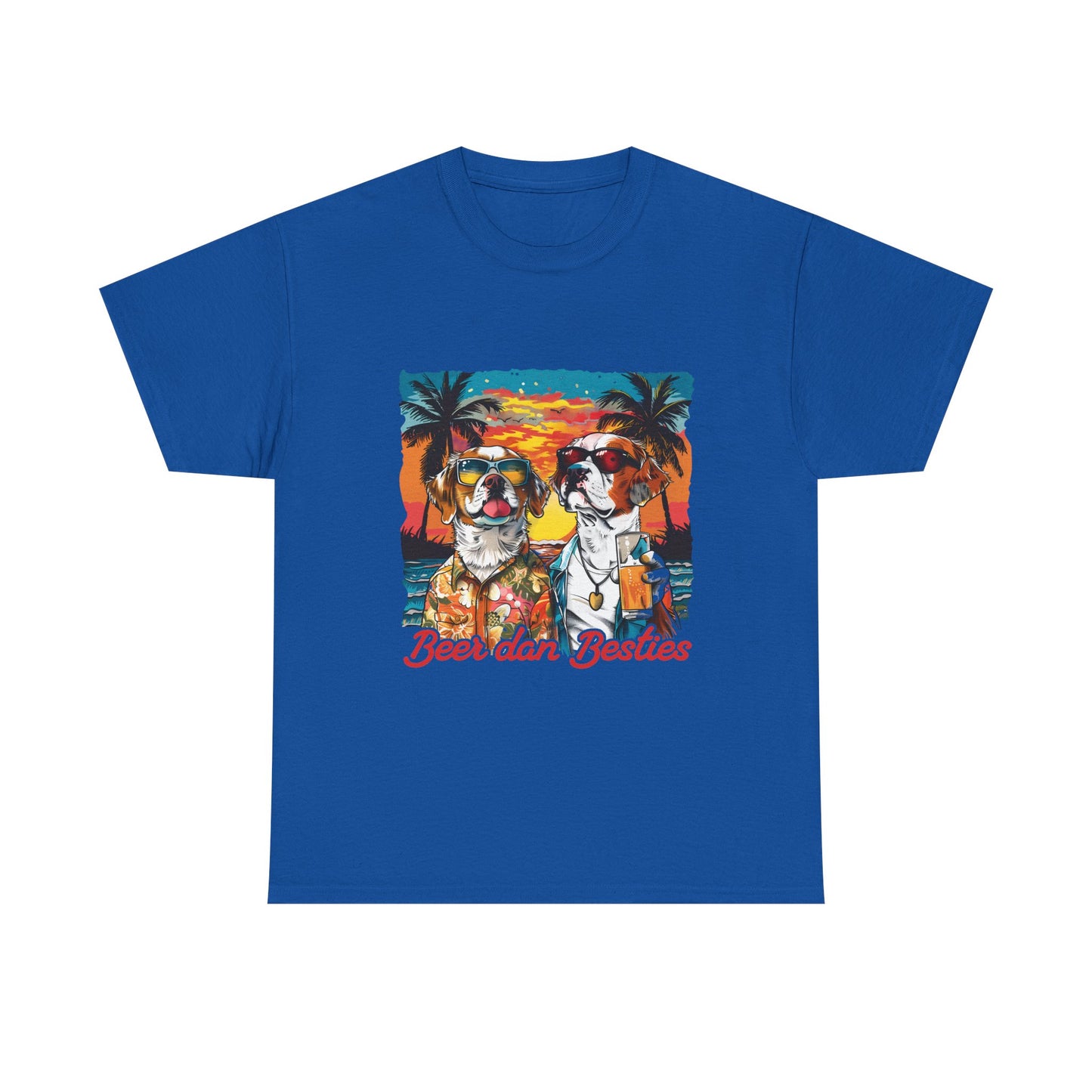 T-Shirt — 'Beer dan Besties' Retro Sunset Dogs Tee