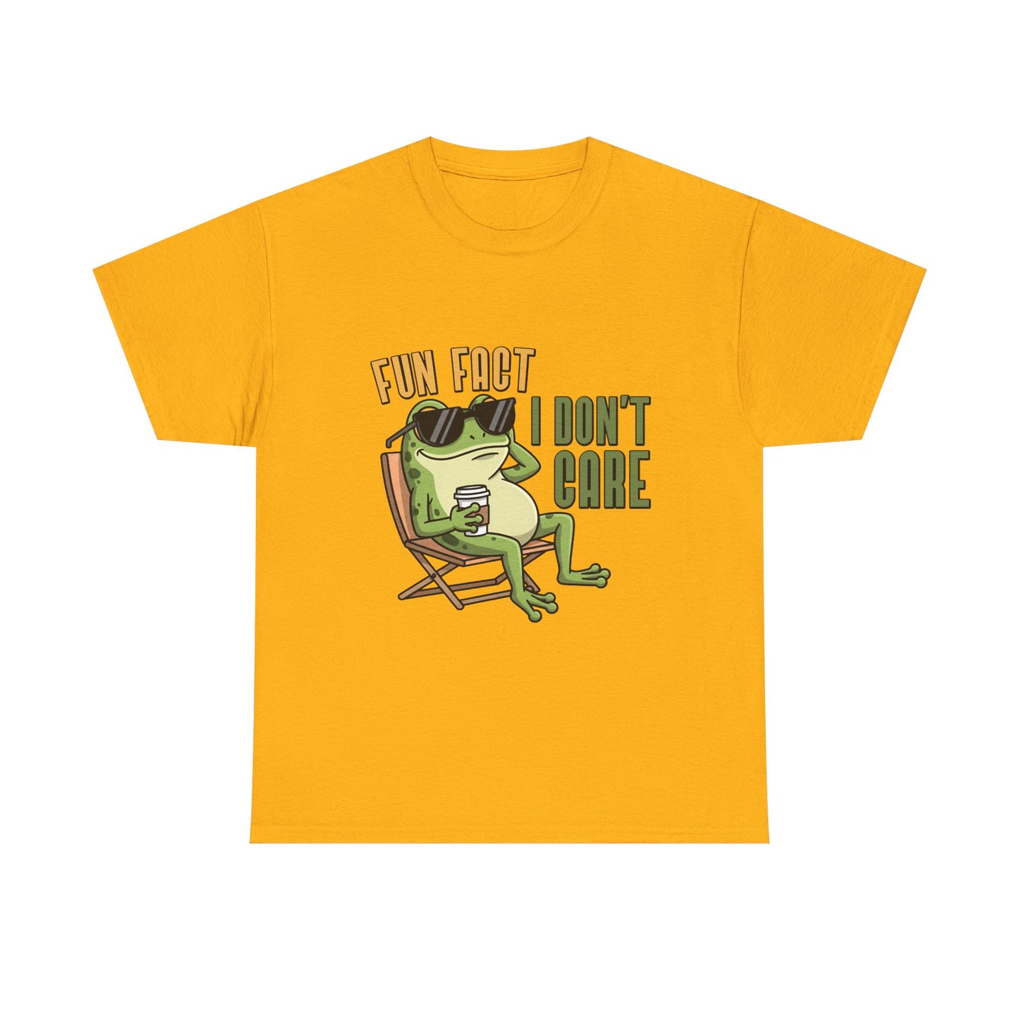 T-Shirt — 'Fun Fact I Don't Care' Relaxed Frog Graphic Tee