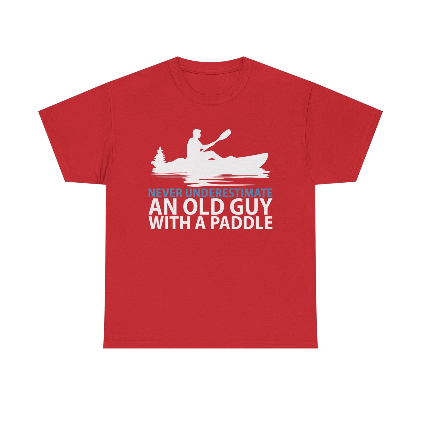Kayak T-Shirt — "Never Underestimate An Old Guy With A Paddle" Vintage Paddleboarding Tee
