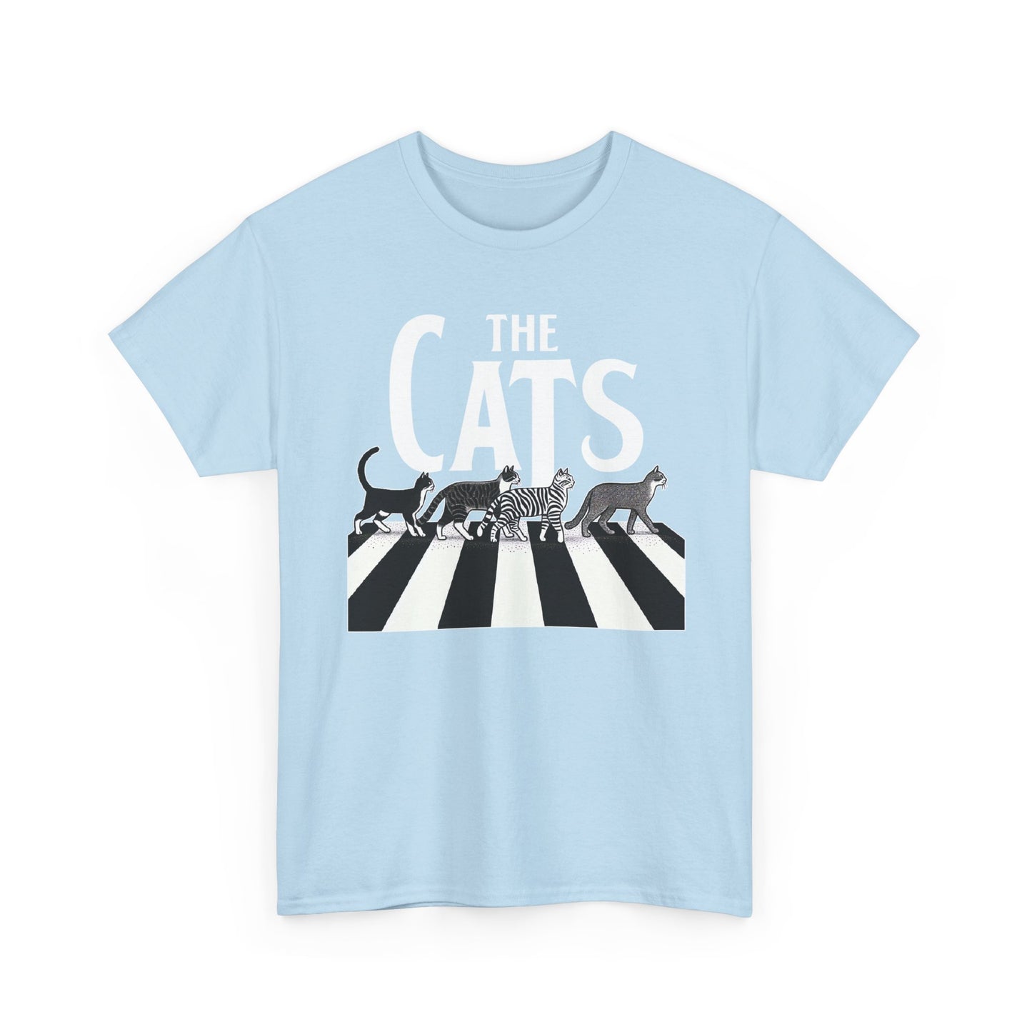 Cats Crossing T‑Shirt — Retro Black & White Cat Walk Graphic Tee
