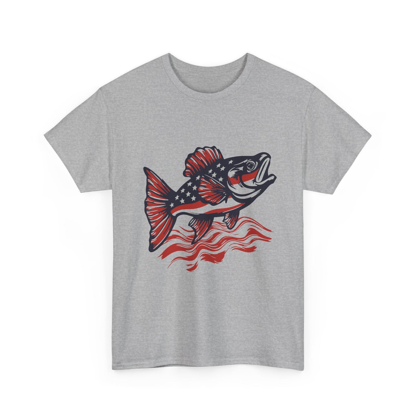 Walleye Fishing Graphic Tee – Retro Red & Black Fish Design