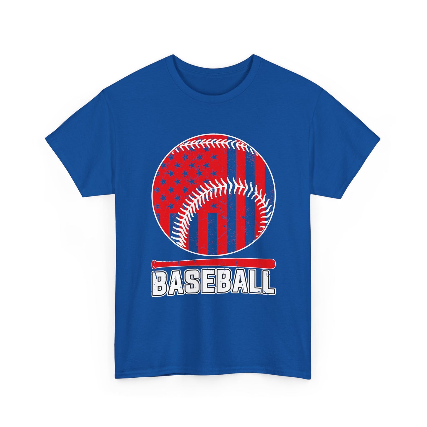 Baseball Flag Graphic Tee — Red & Black Baseball USA Design