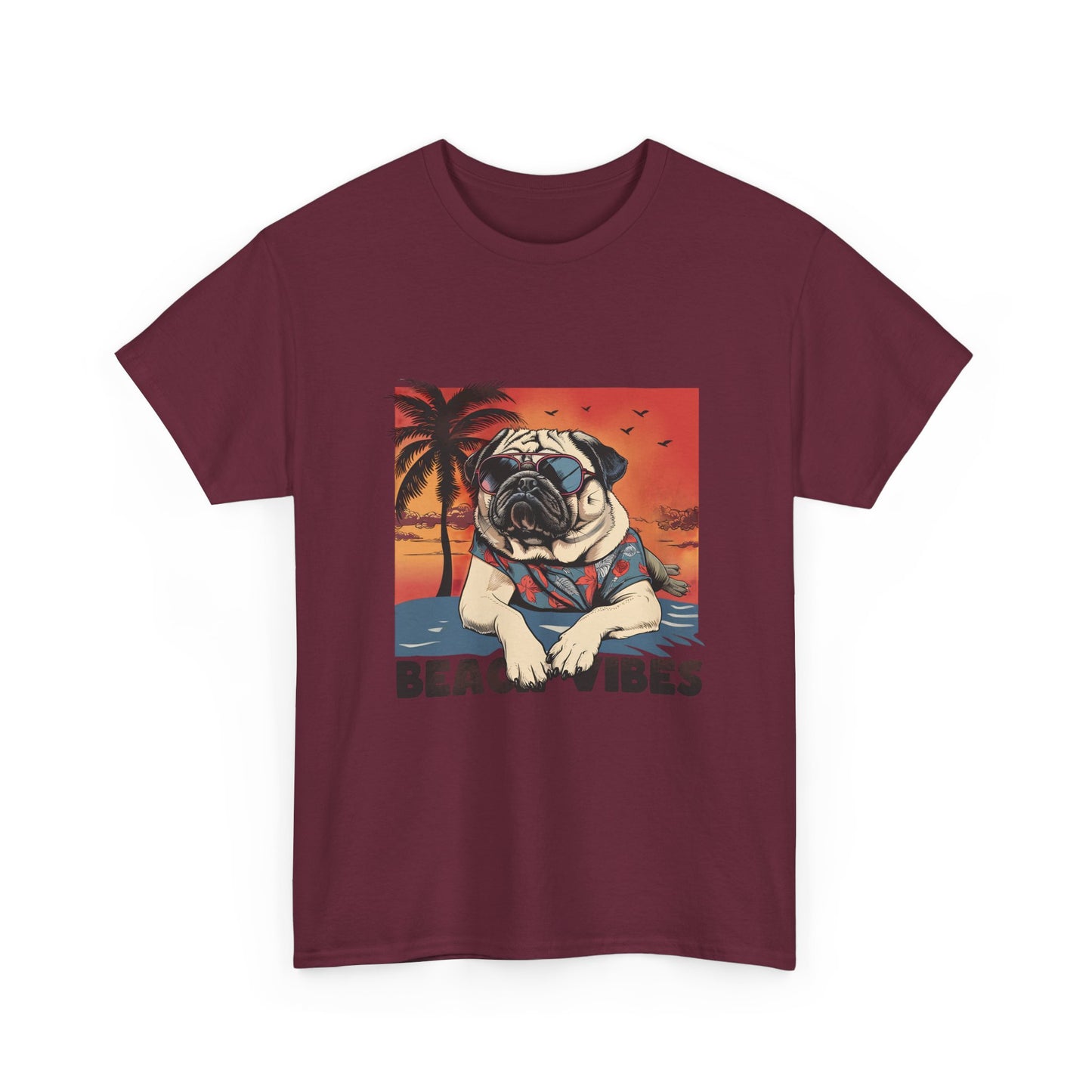 Beach Vibes Pug T‑Shirt