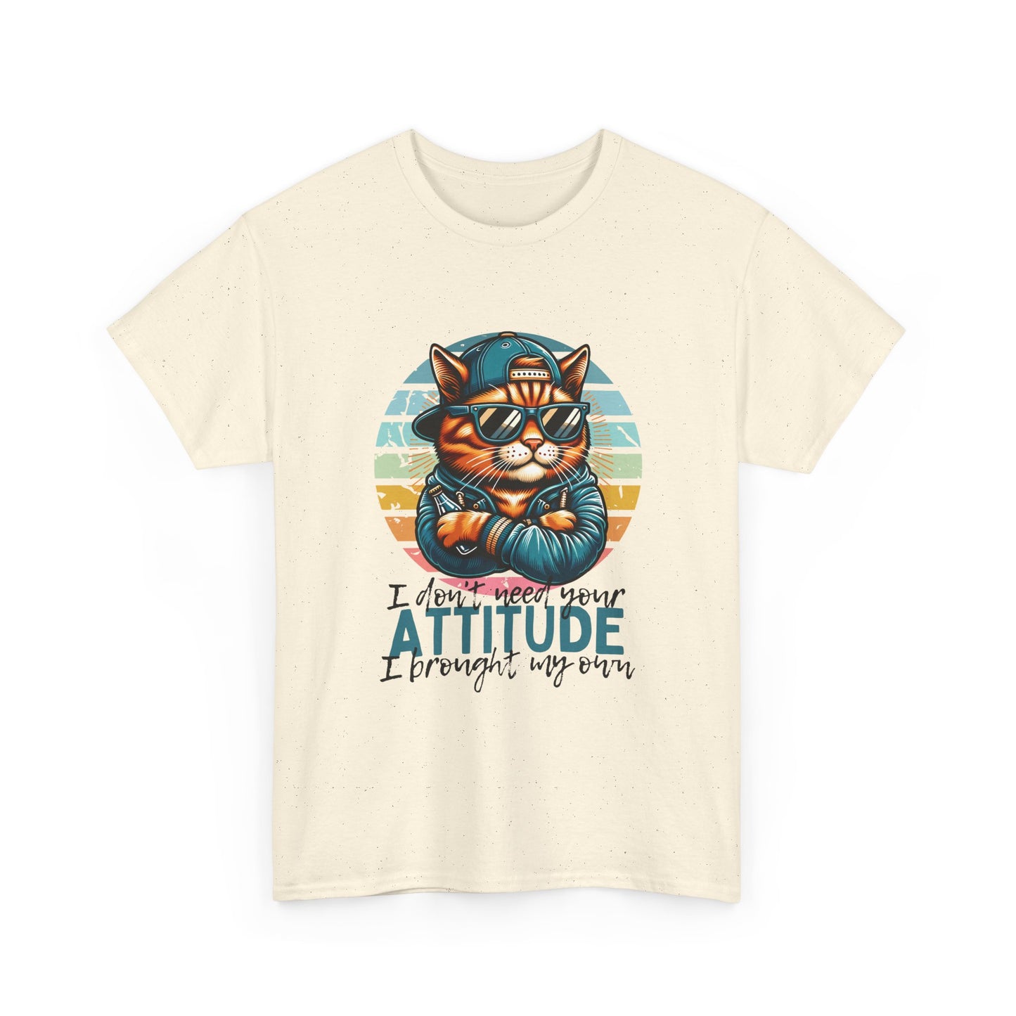 Cat Attitude T-Shirt – Retro Cool Cat Graphic Tee ("I didn’t lose my attitude, I brought my own")