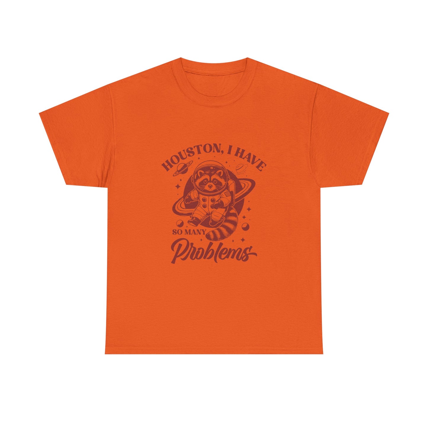 Houston, I Have So Many Problems T-Shirt — Cute Raccoon Astronaut Graphic Tee