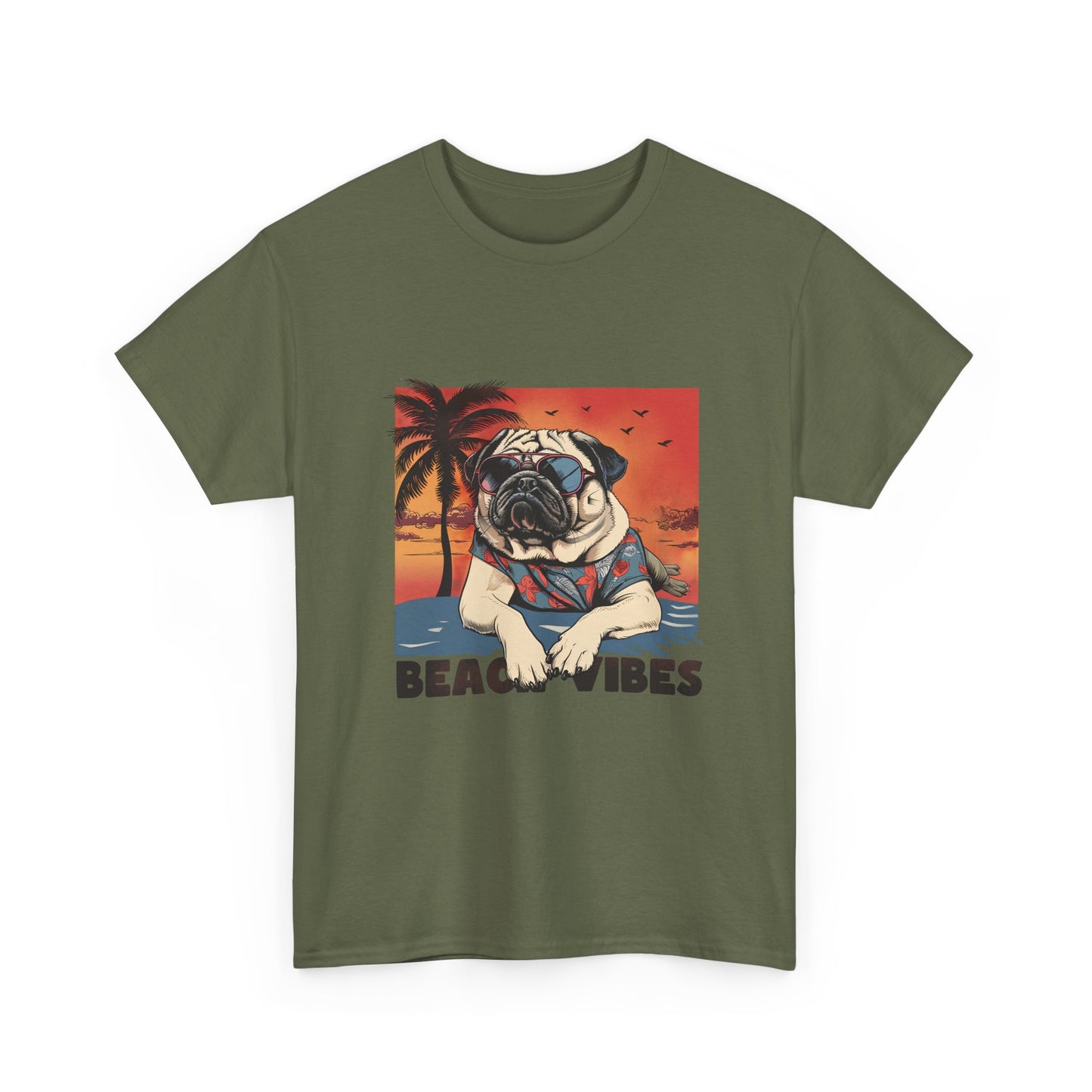 Beach Vibes Pug T‑Shirt