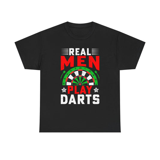 Darts T-Shirt – "Real Men Play Darts" Graphic Tee for Players & Fans