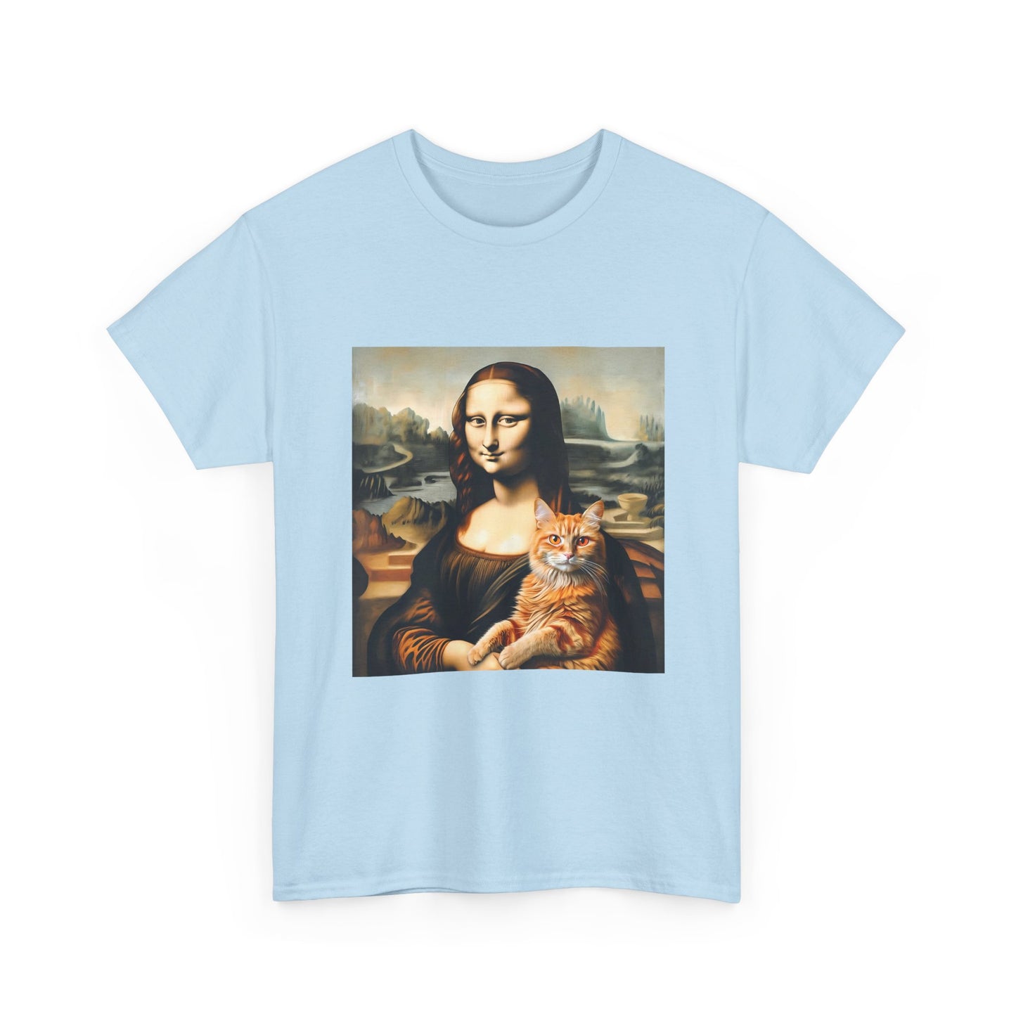 T-Shirt — Mona Lisa Holding a Cat Graphic Tee