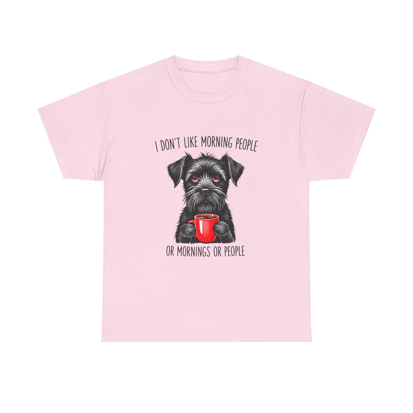 Schnauzer Coffee Tee — "I Don't Like Morning People" Graphic T-Shirt