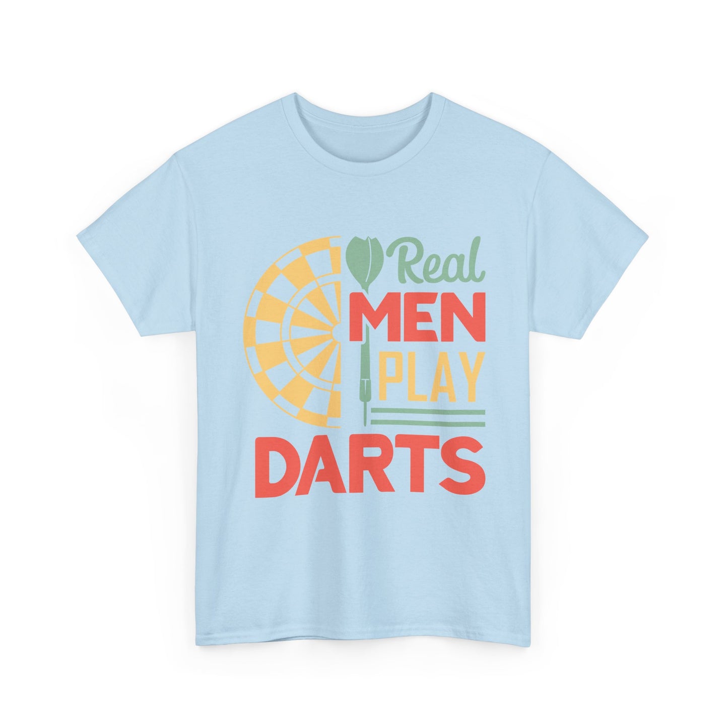 Darts T-Shirt — “Real Men Play Darts” Retro Dartboard Tee