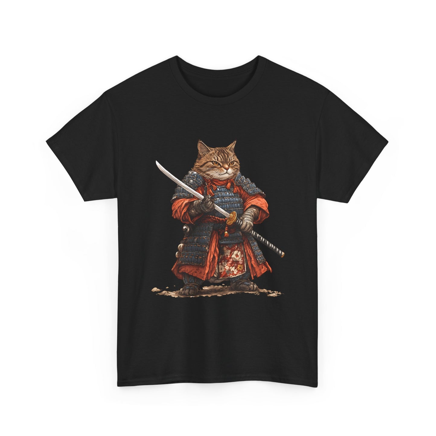 Samurai Cat T-Shirt – Warrior Tabby Graphic Tee