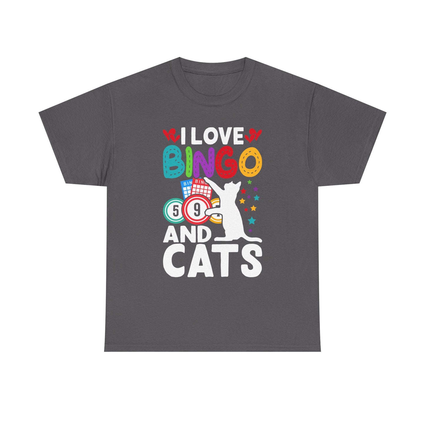I Love Bingo and Cats T-Shirt — Funny Cat Lover Bingo Tee