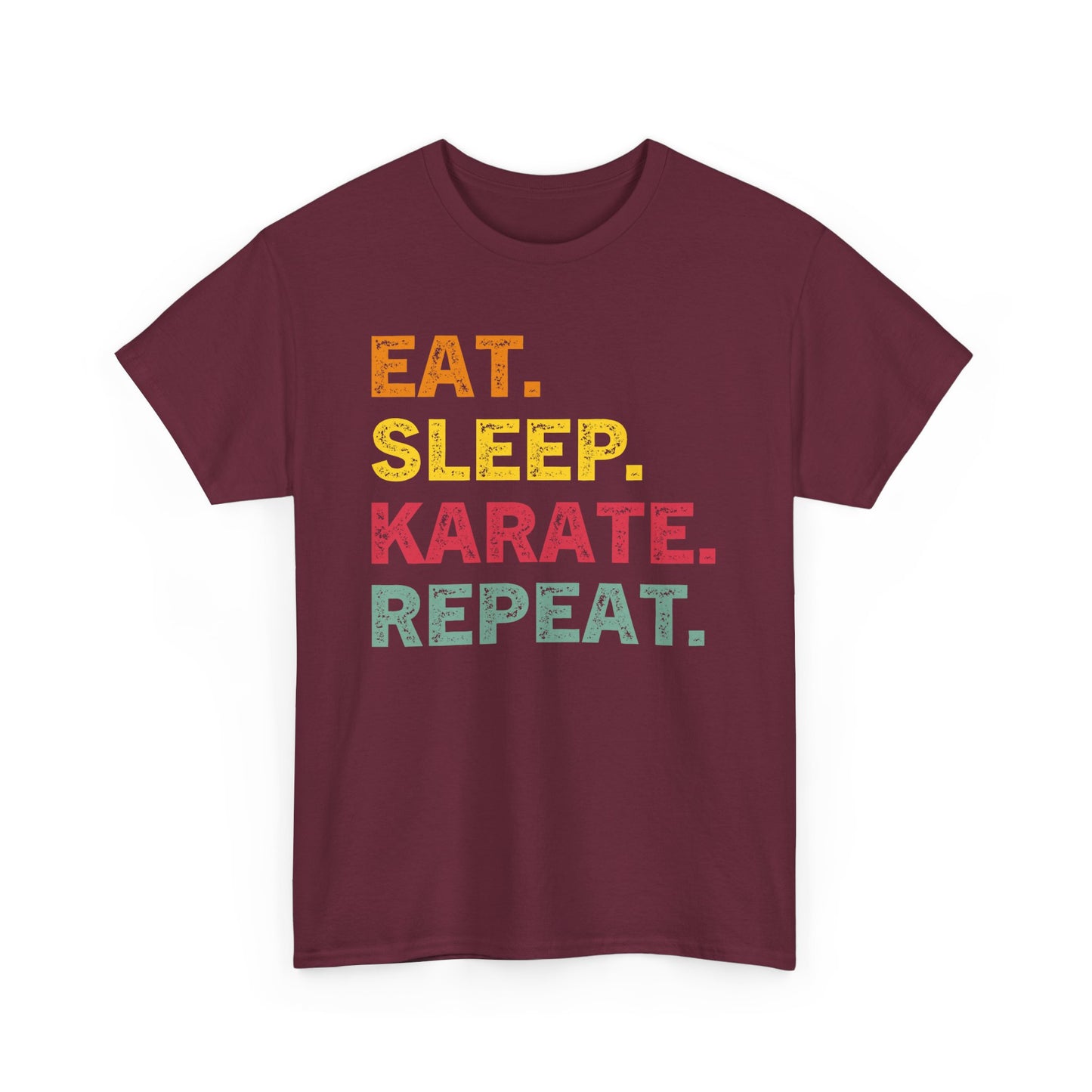 Karate T-Shirt - Eat. Sleep. Karate. Repeat. Retro Martial Arts Tee