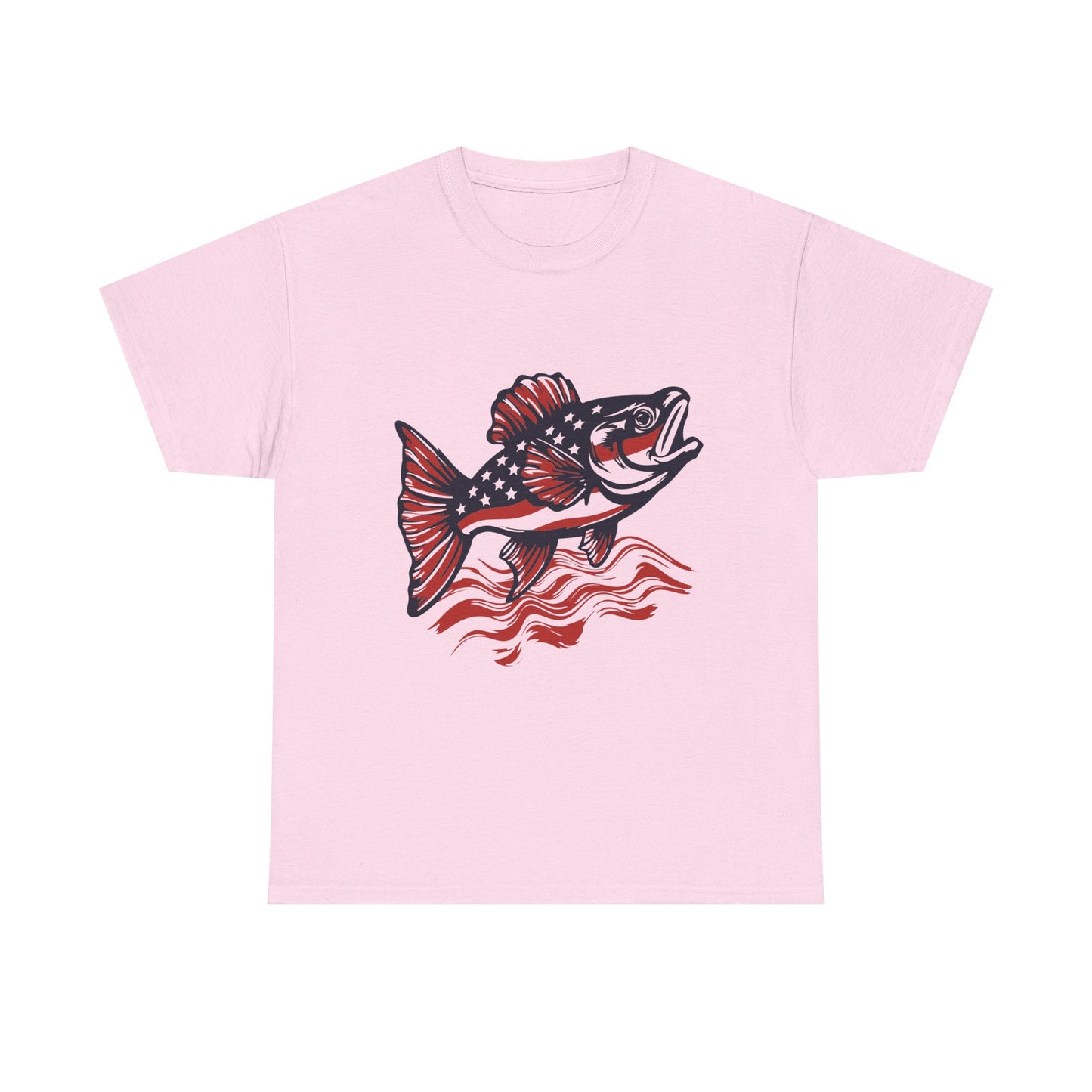 Walleye Fishing Graphic Tee – Retro Red & Black Fish Design