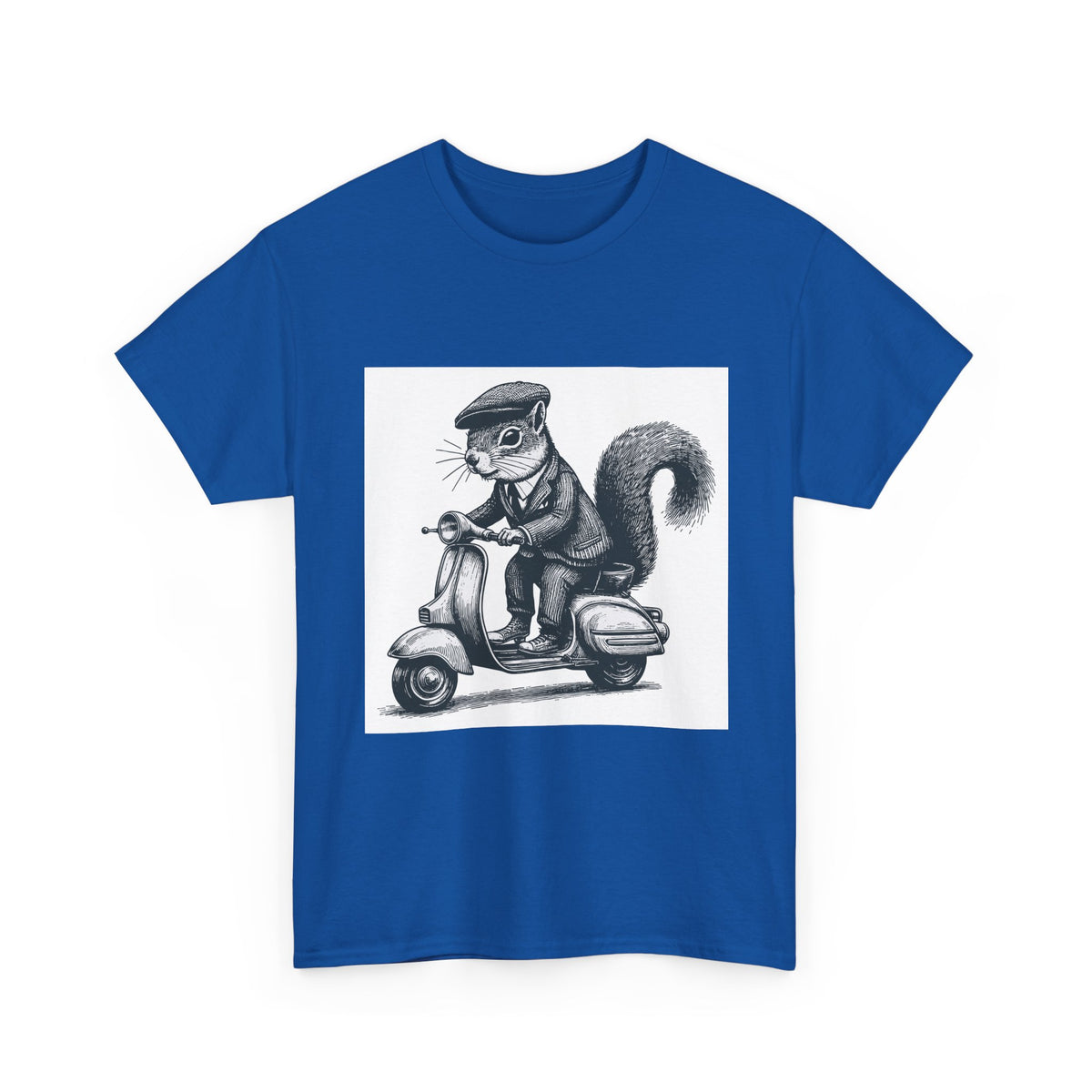 Squirrel on Scooter T-Shirt — Retro Riding Animal Tee