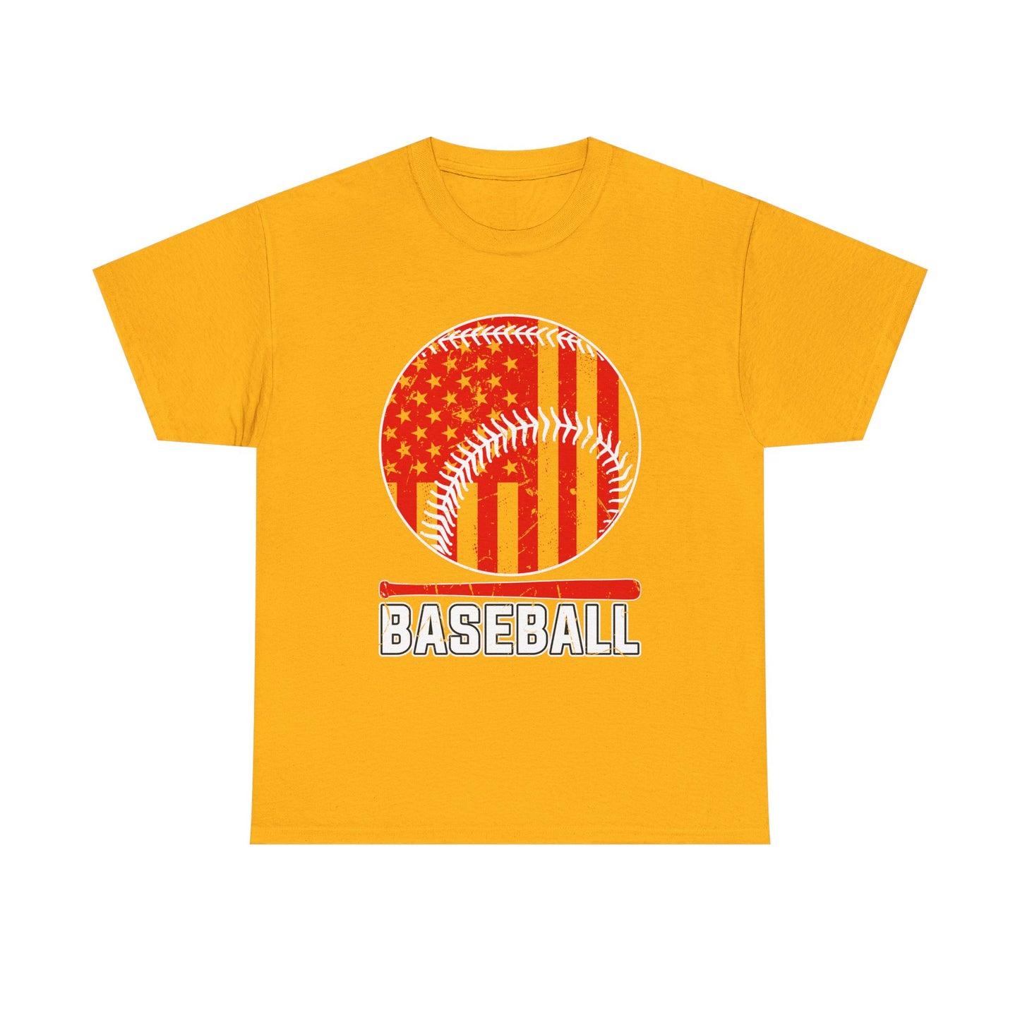 Baseball Flag Graphic Tee — Red & Black Baseball USA Design