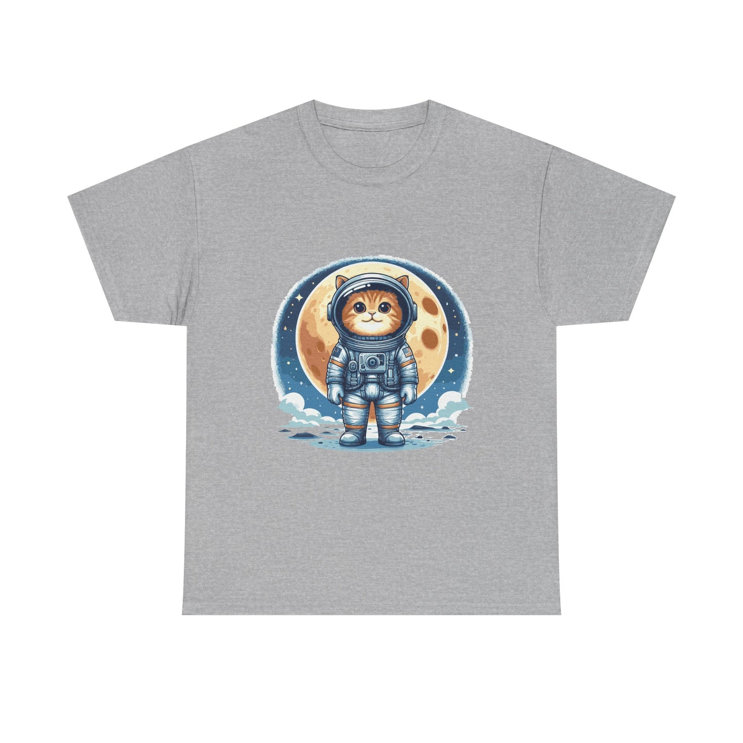 Astronaut Cat T-Shirt – Cute Space Kitty Tee with Moon